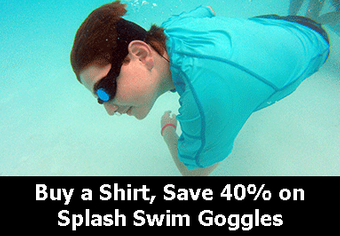 Cochlear implant shirt splash swim goggles