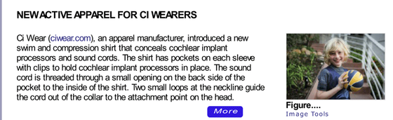 Active apparel for CI wearers