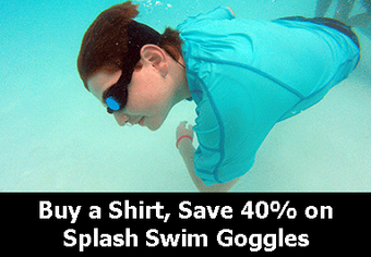 Cochlear implant shirt splash swim goggles